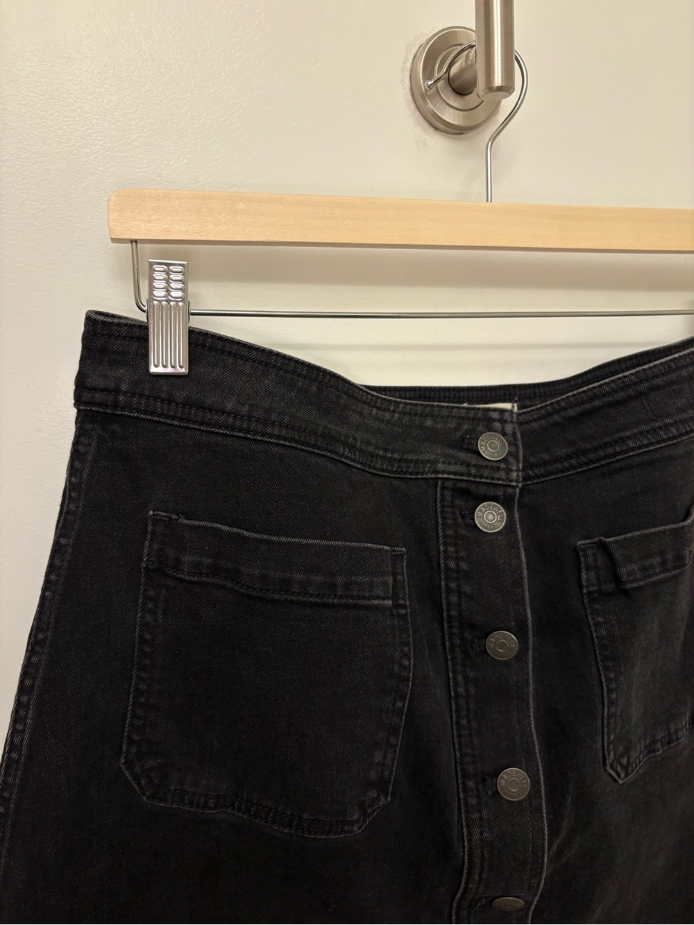 Madewell Stretch Denim A-Line Mini Skirt • 14 • Black Frost - Picture 4 of 8